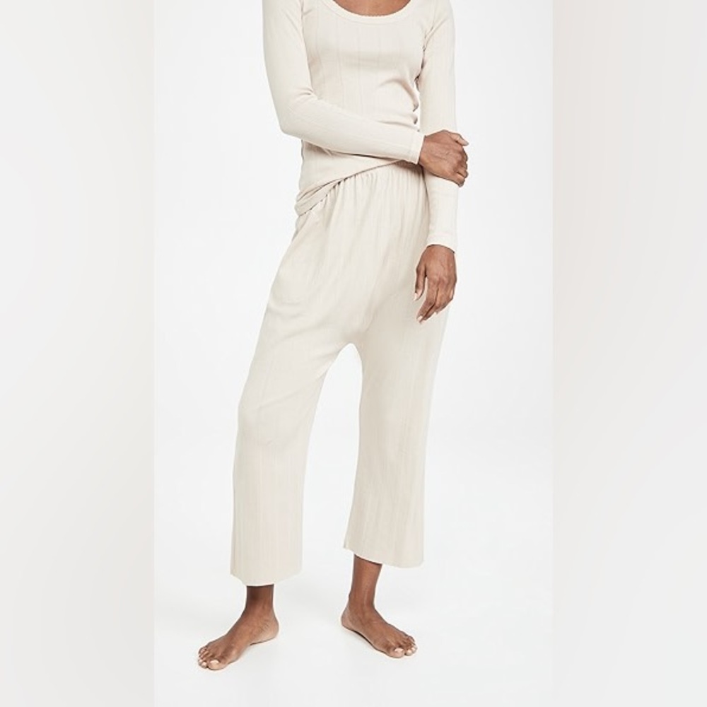 The Great. Sleep Pointelle Lounge Crop Pants size 0